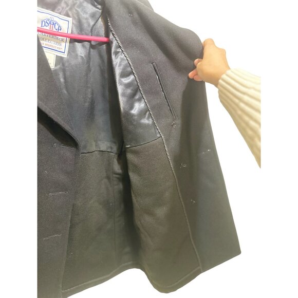 US Navy/DSCP Quarterdeck Collection Pea Coat Blazer Womens 14R Black Wool - Picture 8 of 16